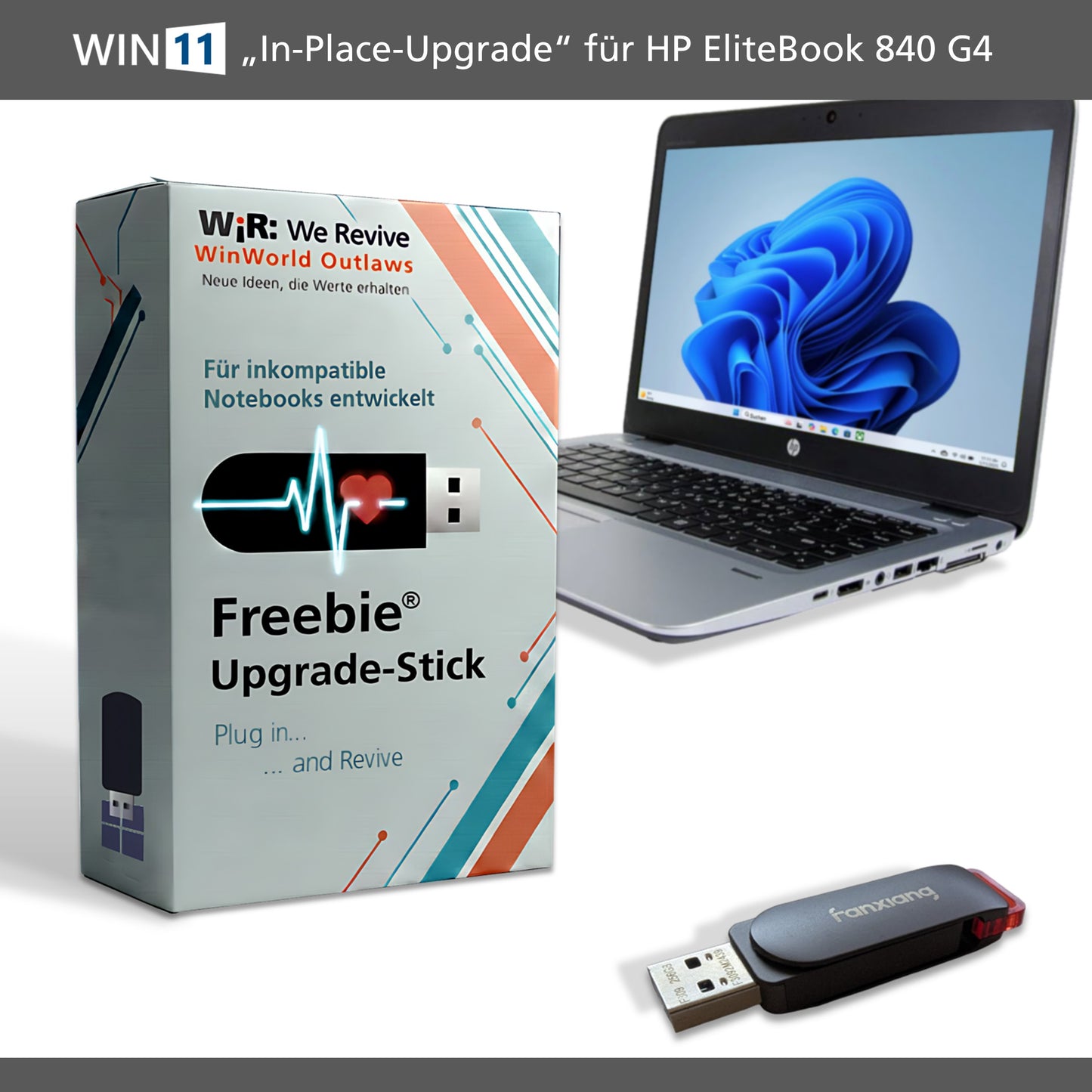 Freebie®-Upgrade-Stick für HP EliteBook 840 | Windows 11 In-Place-Upgrade