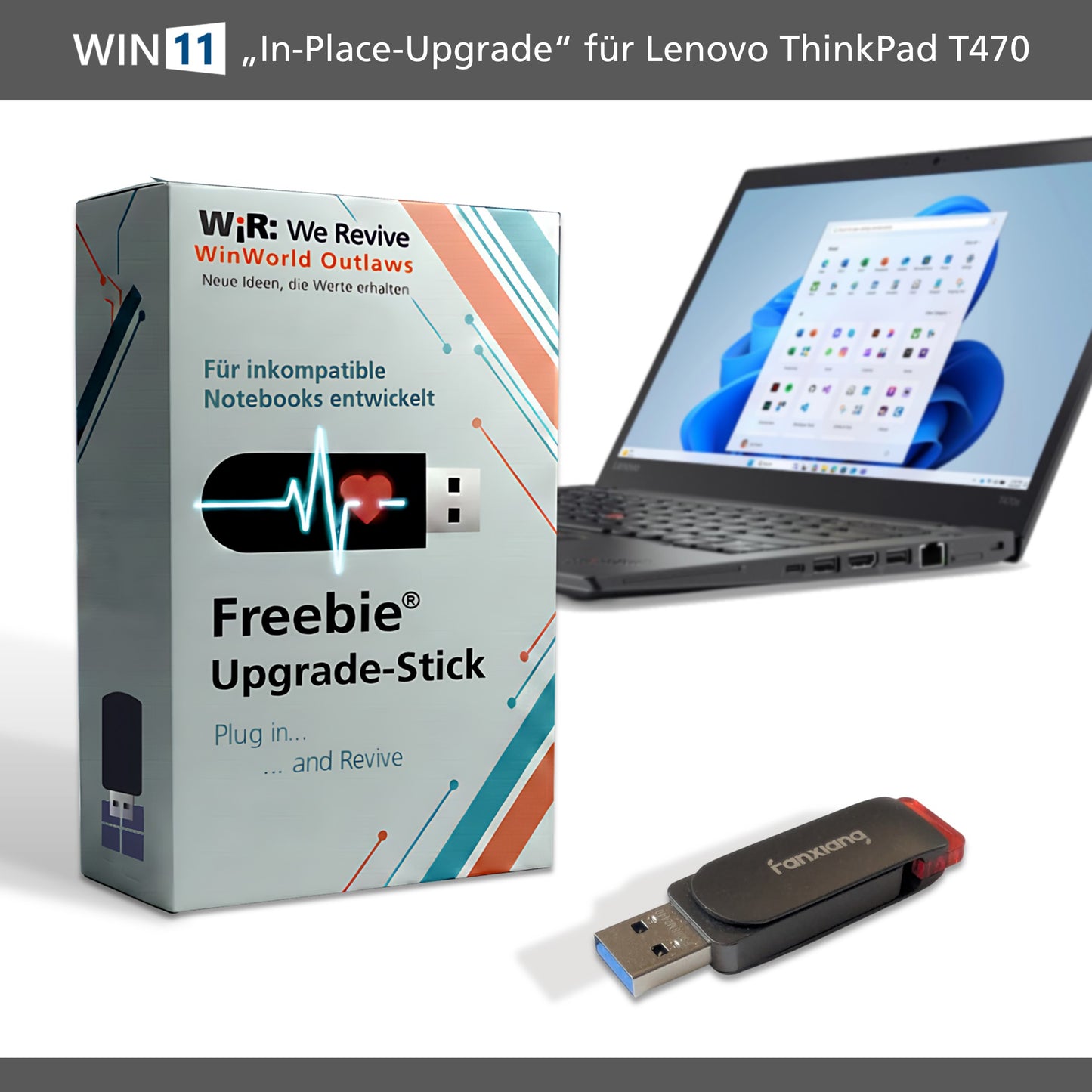 Freebie-Upgrade-Stick für Lenovo ThinkPad T470 | Windows 11 In-Place-Upgrade
